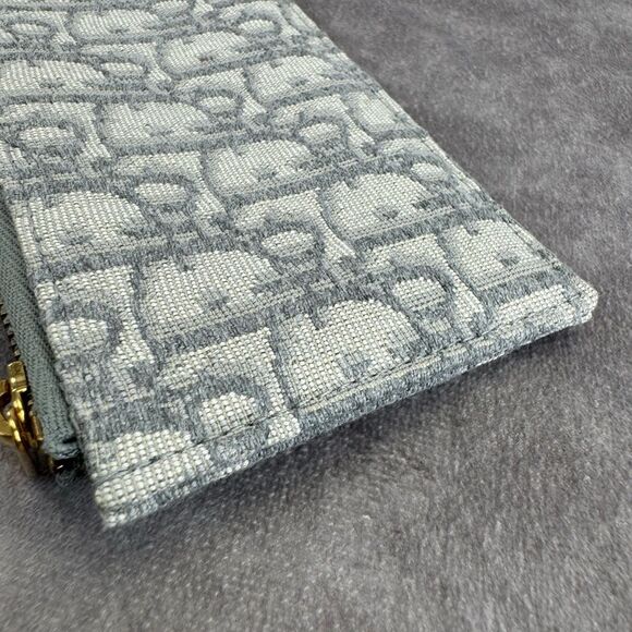 Dior Gray Oblique Jacquard Monogram Pouch - Picture 6 of 9